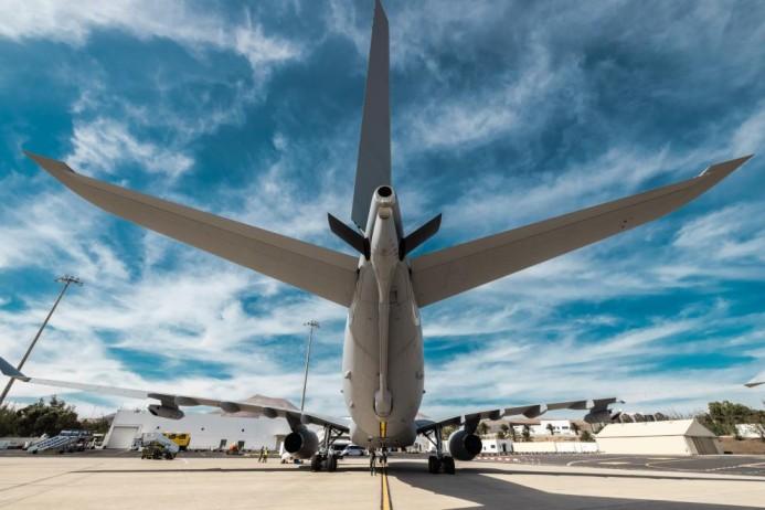 behind of a plane